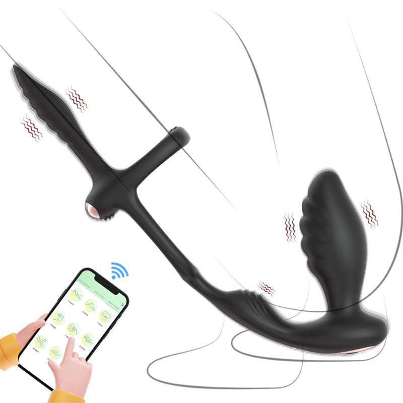 App-controlled 11-Frequency Cock Ring with Butt Plug