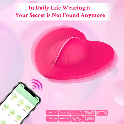 App-Controlled Heart-shaped Grinding Toys Vibrating Panties