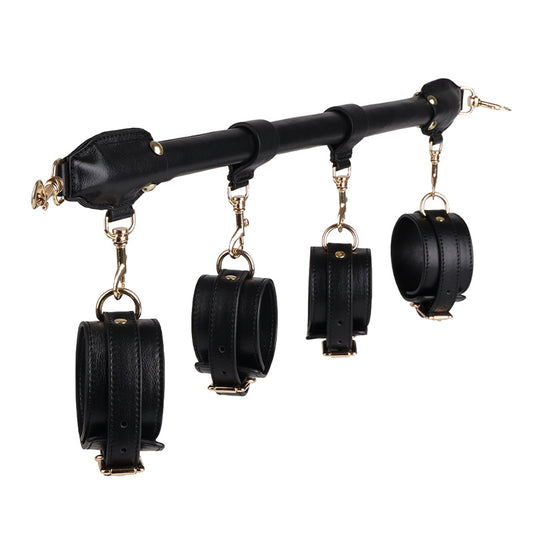 BDSM Bondage Spreader Strip with Ankle and Handcuffs