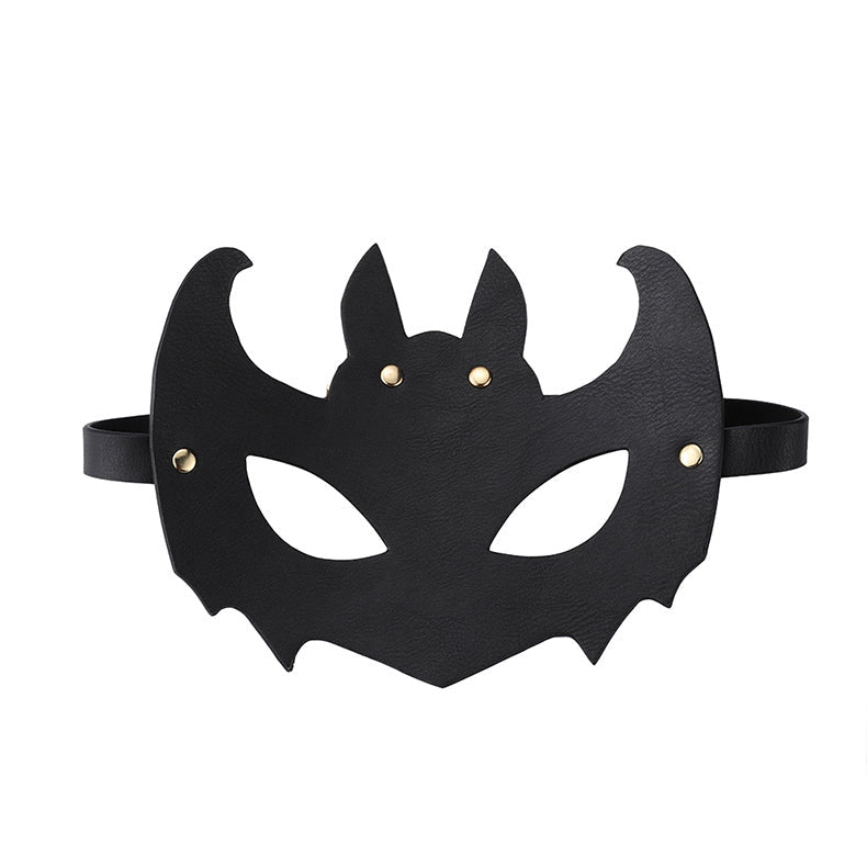 Black BDSM Bondage Set with Bat Mask