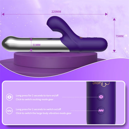 G-spot and Clitoral Suction Metal Rabbit Vibrator