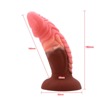 7.5" Pink Silicone Dragon Dildo with Suction Cup