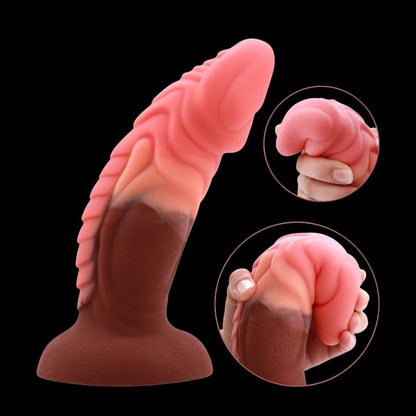 7.5" Pink Silicone Dragon Dildo with Suction Cup