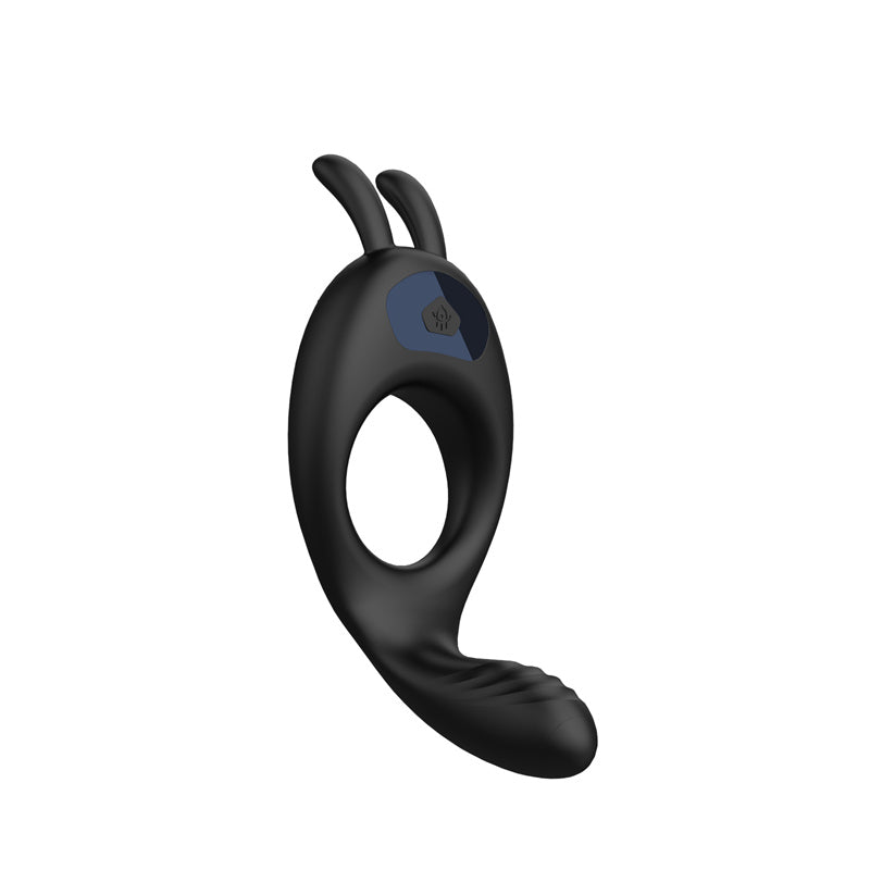 Remote Control Rabbit Vibrating Cock Ring with Butt Plug for Couple