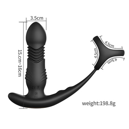 Thrusting Prostate Massager with Penis Ring
